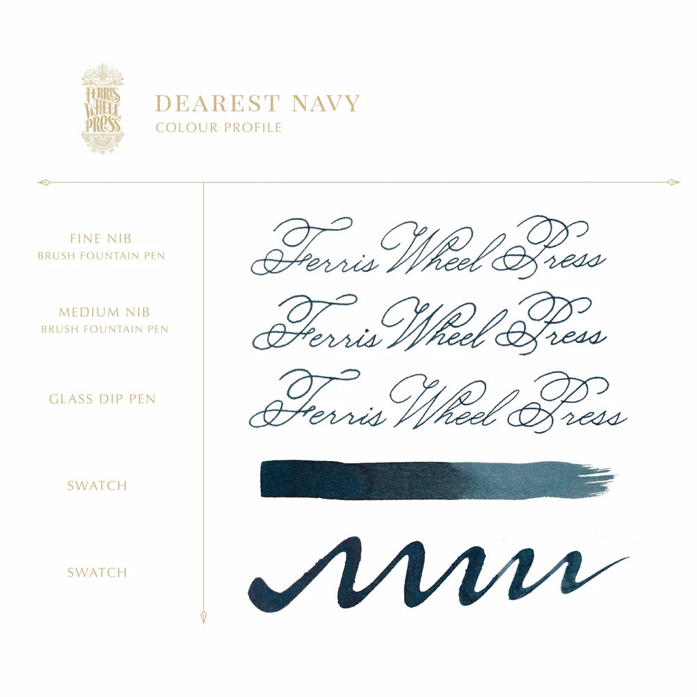 Ferris Wheel Press Dearest Navy (10ml) Bottled Ink