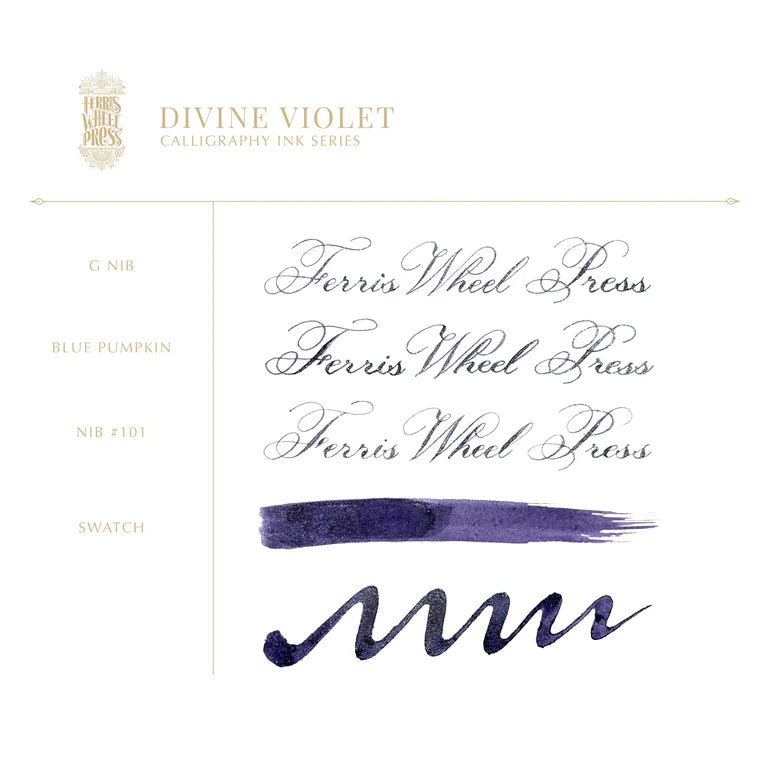 Ferris Wheel Press Divine Violet Calligraphy (28ml) Bottled Ink ...