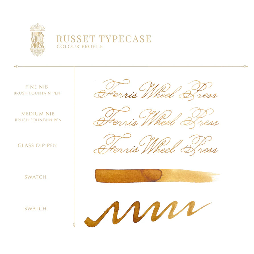 Ferris Wheel Press Russet Typeface (38ml) Bottled Ink