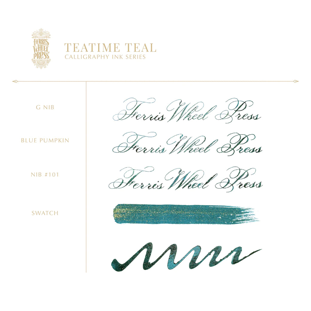 Ferris Wheel Press Teatime Teal Calligraphy (28ml) Bottled Ink ...