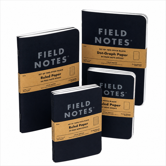 Field Notes Pitch Black Notebook - Ruled (2-Pack)