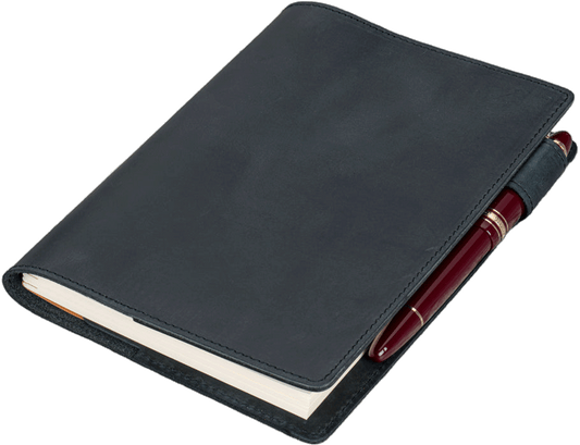 Galen Leather Slim B6 Notebook/Planner Cover - Crazy Horse Graphite