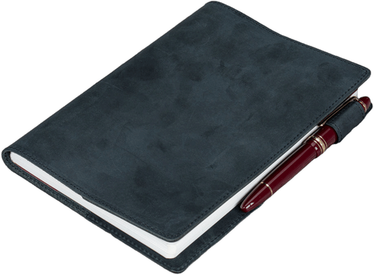 Galen Leather Slim A5 Notebook/Planner Cover - Crazy Horse Graphite