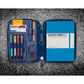 Galen Leather A5 Zippered Notebook Folio - Crazy Horse Navy Blue