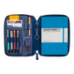 Galen Leather A5 Zippered Notebook Folio - Crazy Horse Navy Blue