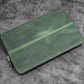 Galen Leather 12 Slot Zippered Magnum Opus Pen Case - Crazy Forest Green (with Removable Pen Tray)