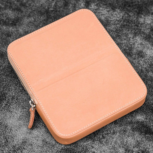 Galen Leather 6 Slot Zippered Magnum Opus Pen Case - Undyed