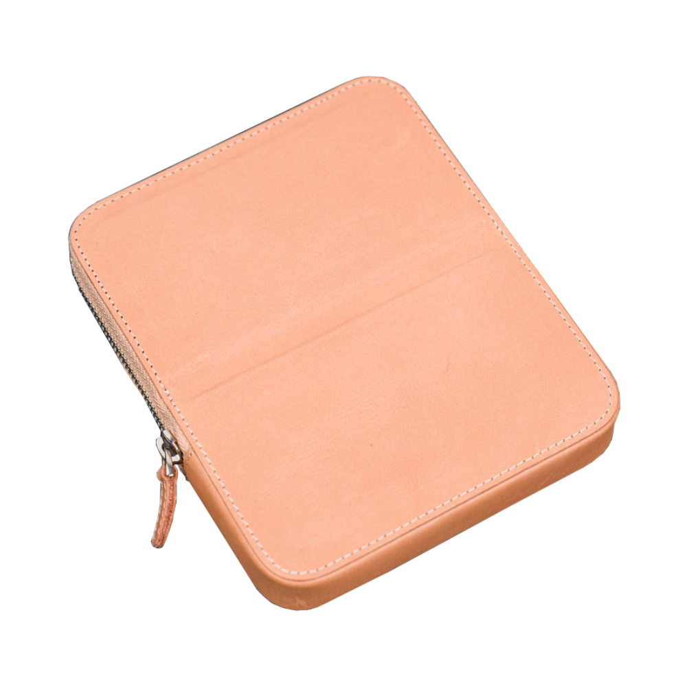 Galen Leather 6 Slot Zippered Magnum Opus Pen Case - Undyed