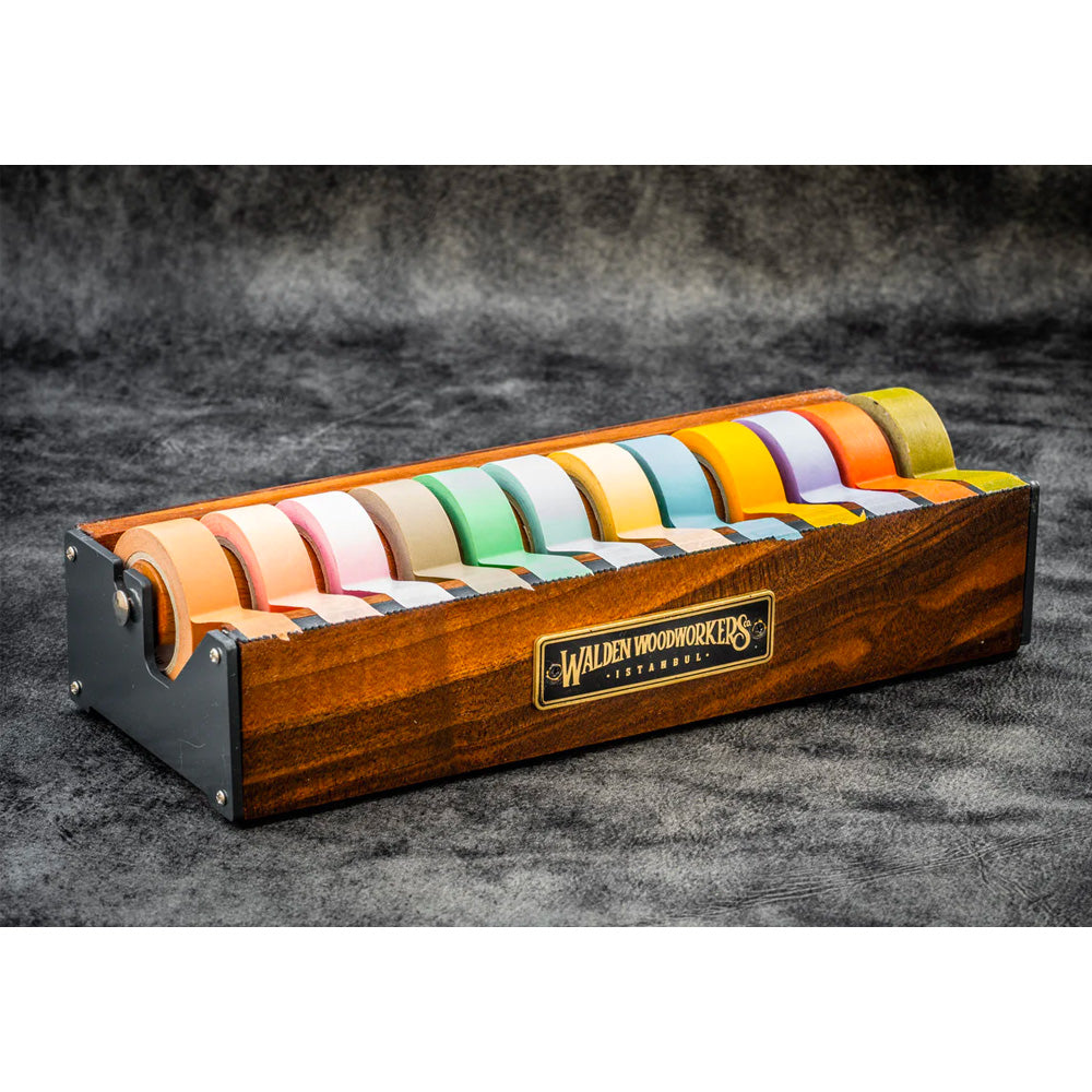 Galen Leather Wooden Multi Washi Tape Dispenser - Walnut