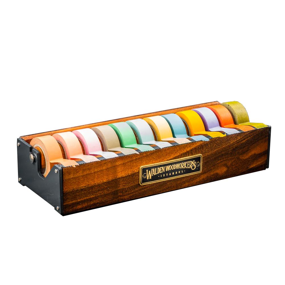 Galen Leather Wooden Multi Washi Tape Dispenser - Walnut