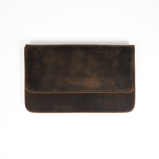 Galen Leather 12 Slot Magnum Opus Pen Case - Havana Brown (with Removable Pen Tray)