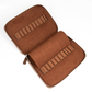 Galen Leather 20 Slot Zippered Pen Case - Havana Brown