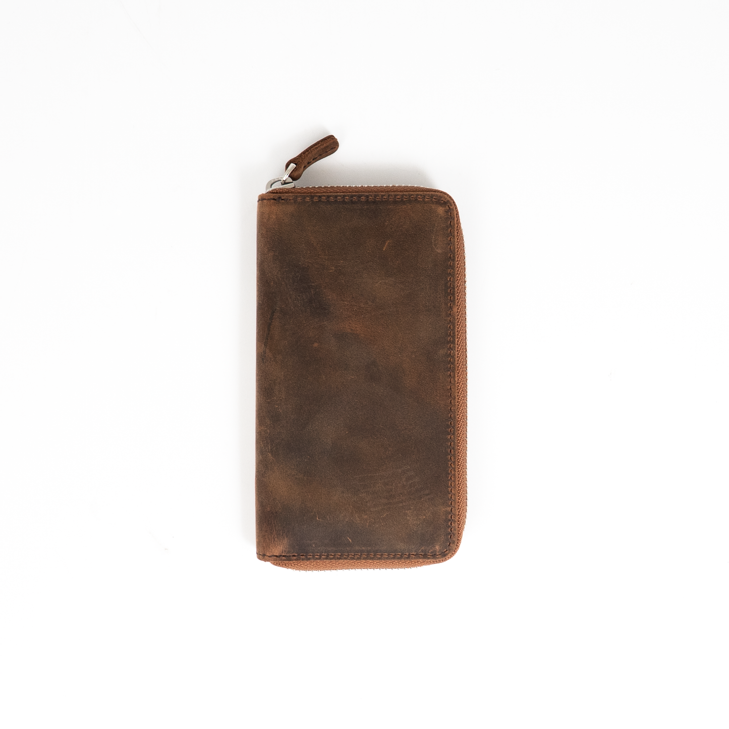 Galen Leather 3 Slot Zippered Pen Case - Havana Brown