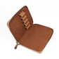 Galen Leather 5 Slot Zippered Pen Case - Havana Brown