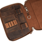 Galen Leather A5 Zippered Notebook Folio - Havana Brown