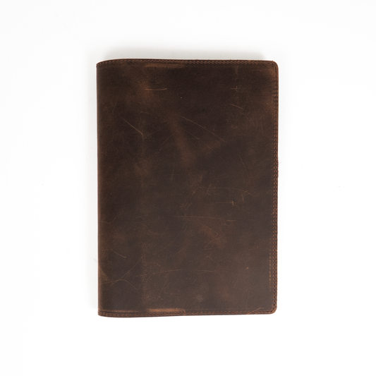 Galen Leather Slim A5 Notebook/Planner Cover - Havana Brown