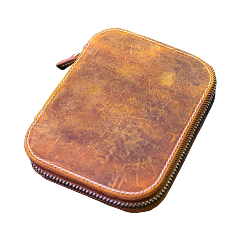 Galen Leather 14 Slot Collector Pen Case for Kaweco Pens - Crazy Horse Brown