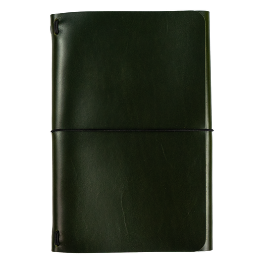 Grit Mercantile Premium A5 Trifold Leather Journal Cover - Green