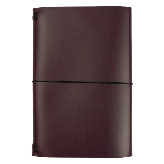 Grit Mercantile Premium A5 Trifold Leather Journal Cover - Purple
