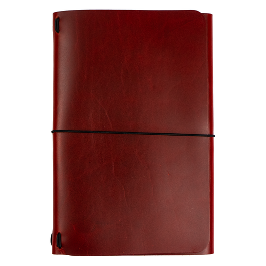 Grit Mercantile Premium A5 Trifold Leather Journal Cover - Red