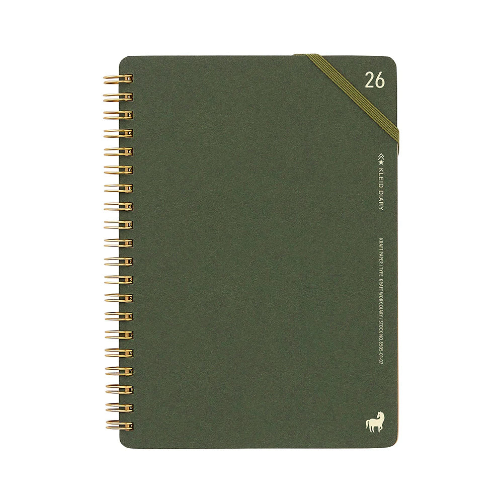 Kleid 2026 Kraft Work Diary B6 - Olive Drab