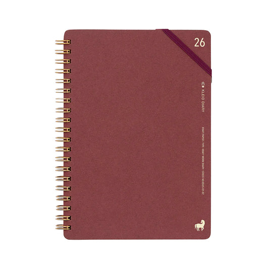Kleid 2026 Kraft Work Diary B6 - Burgundy