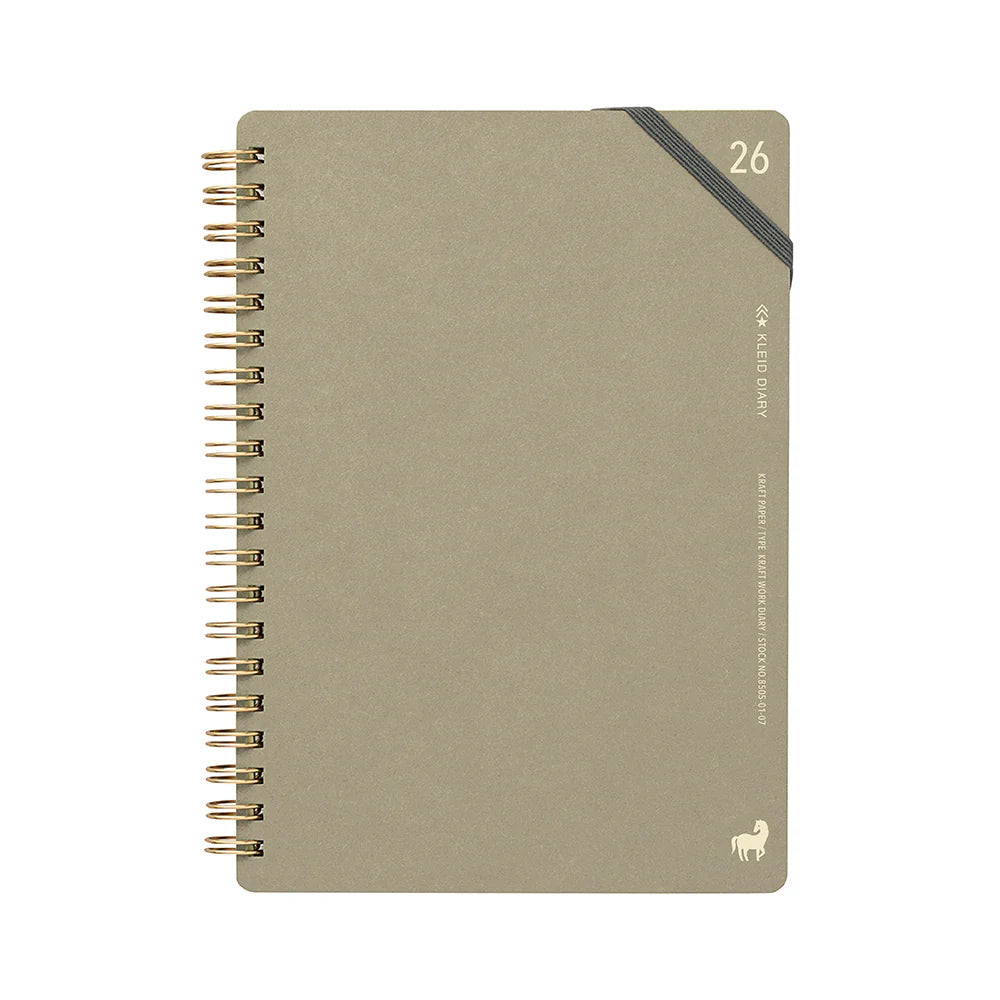 Kleid 2026 Kraft Work Diary B6 - Greige