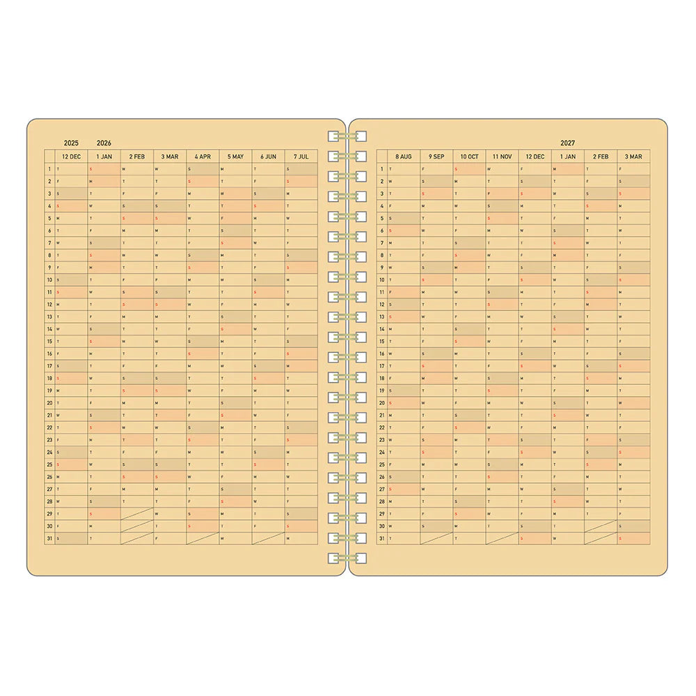 Kleid 2026 Kraft Work Diary B6 - Burgundy