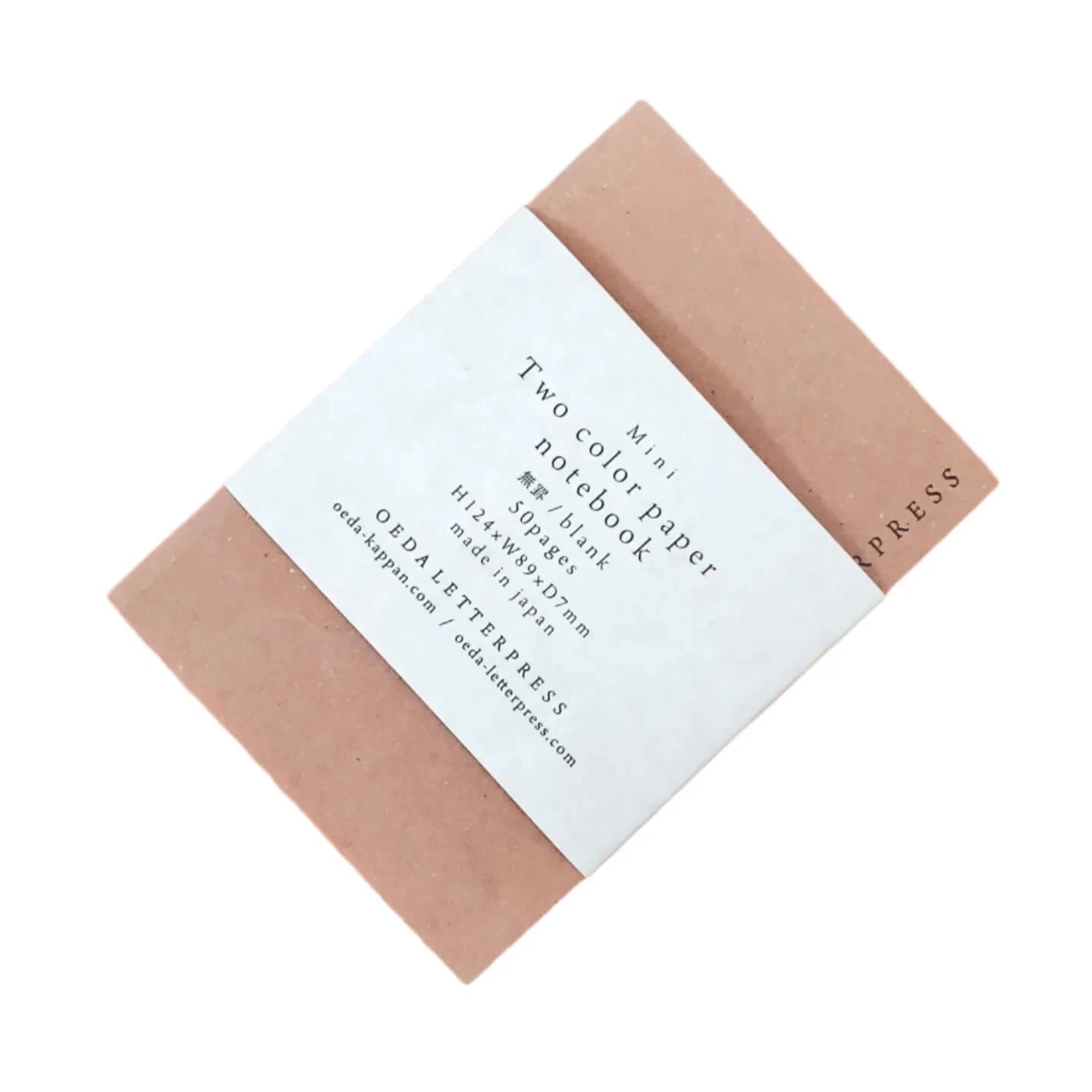 Oeda Letterpress 2 Paper Mini Notebook - Beige