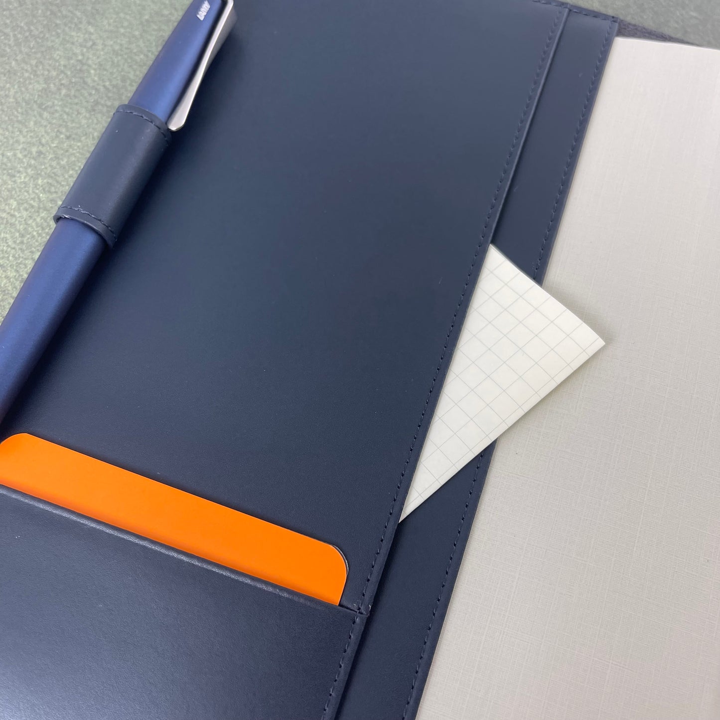 Orom Leather Refillable Journal - Navy (7.25x9.25)