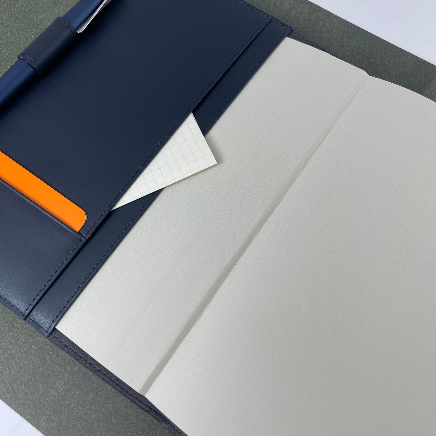 Orom Leather Refillable Journal - Navy (7.25x9.25)