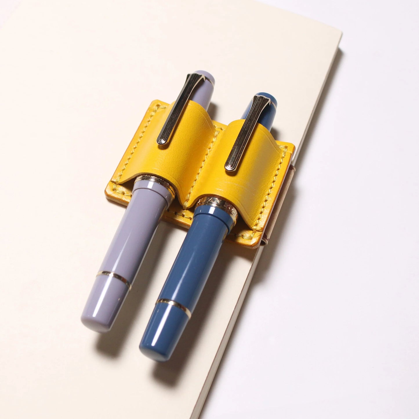 The Superior Labor Bridle Leather Two-Pen Clip Holder - Yellow