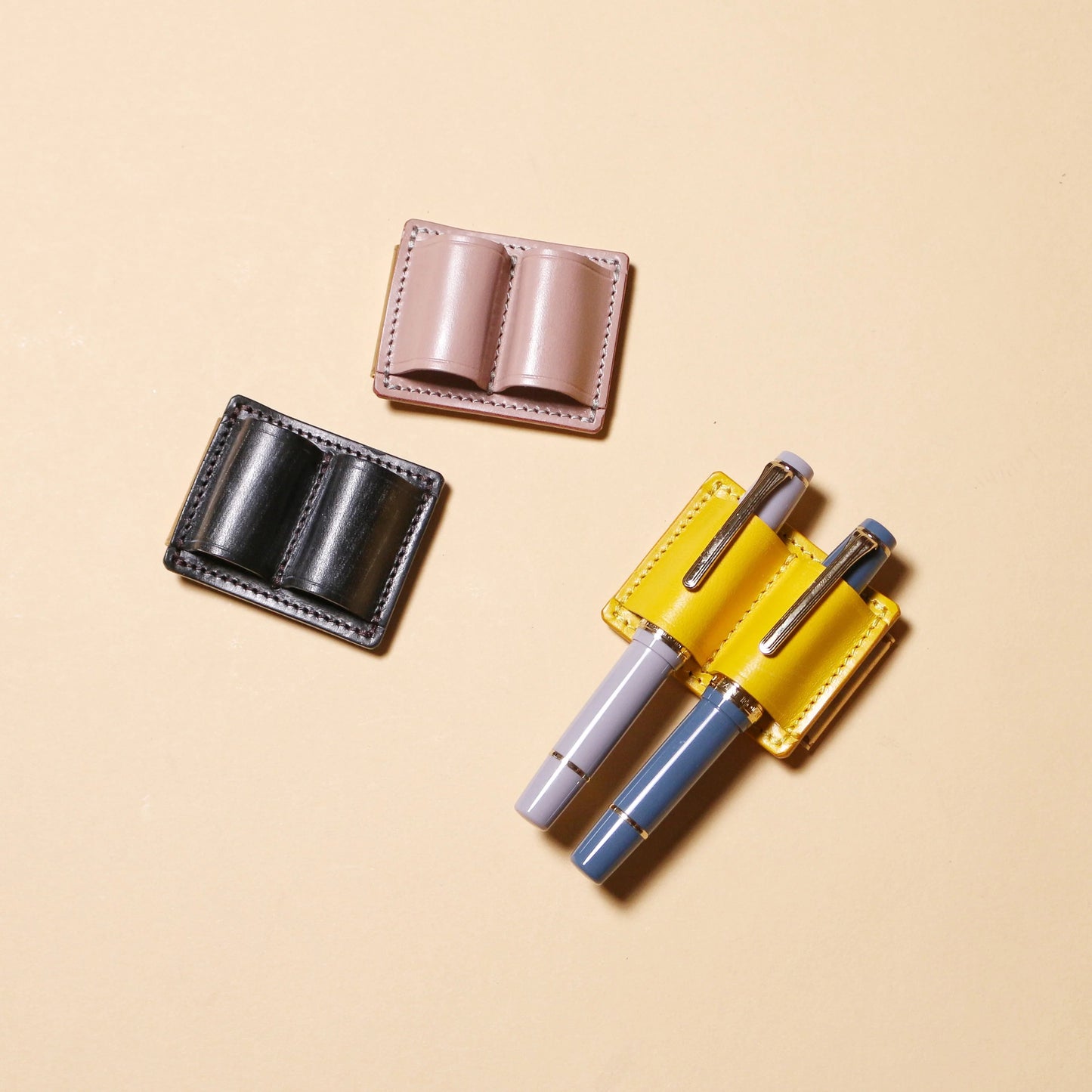 The Superior Labor Bridle Leather Two-Pen Clip Holder - Yellow