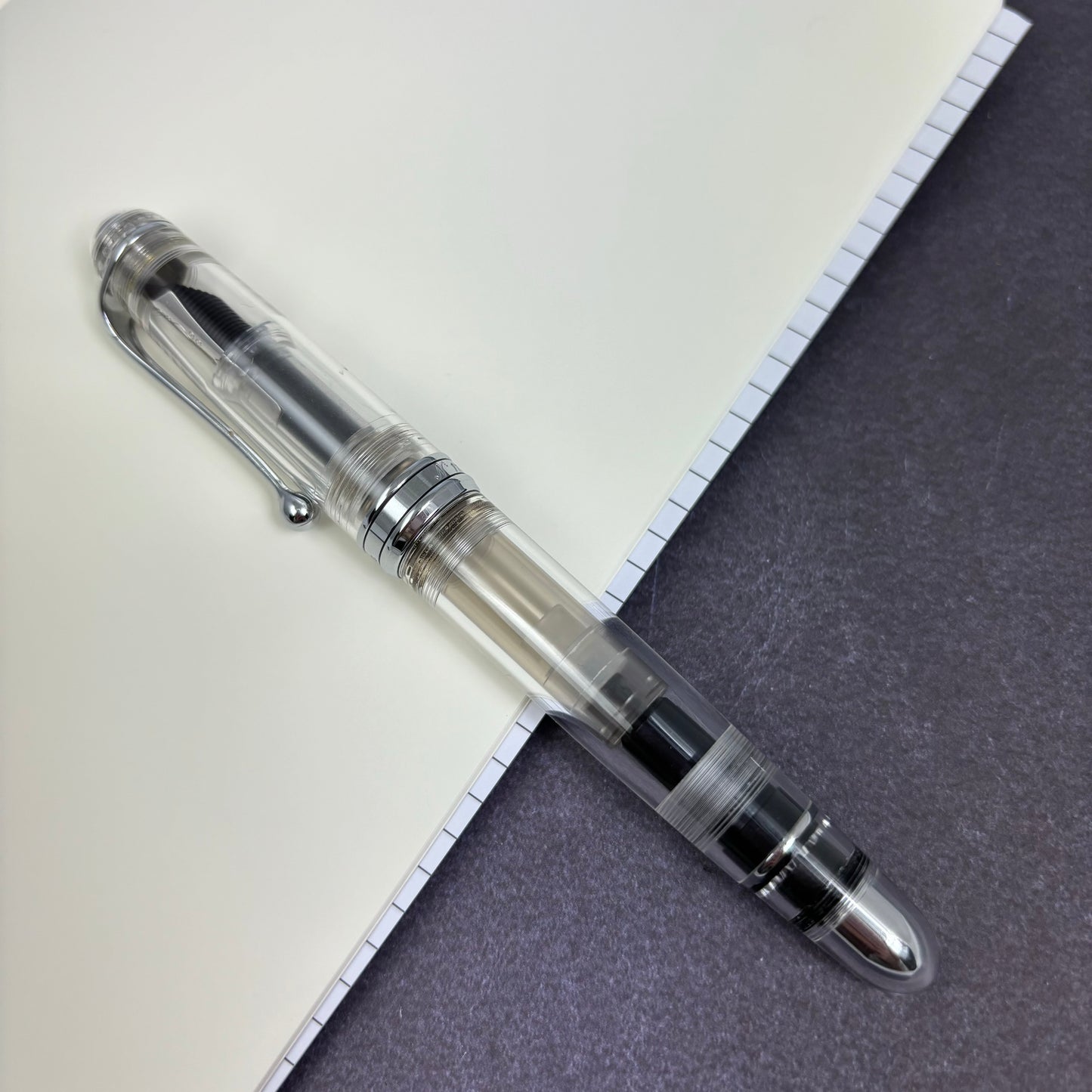 Pre-Owned Aurora 88 Fountain Pen Demo with Silver Trim Medium