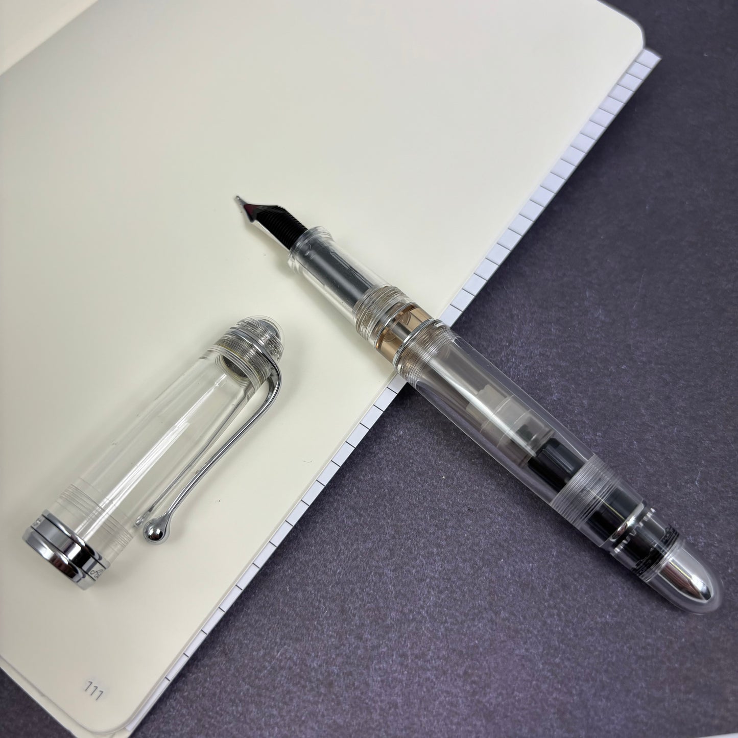 Pre-Owned Aurora 88 Fountain Pen Demo with Silver Trim Medium