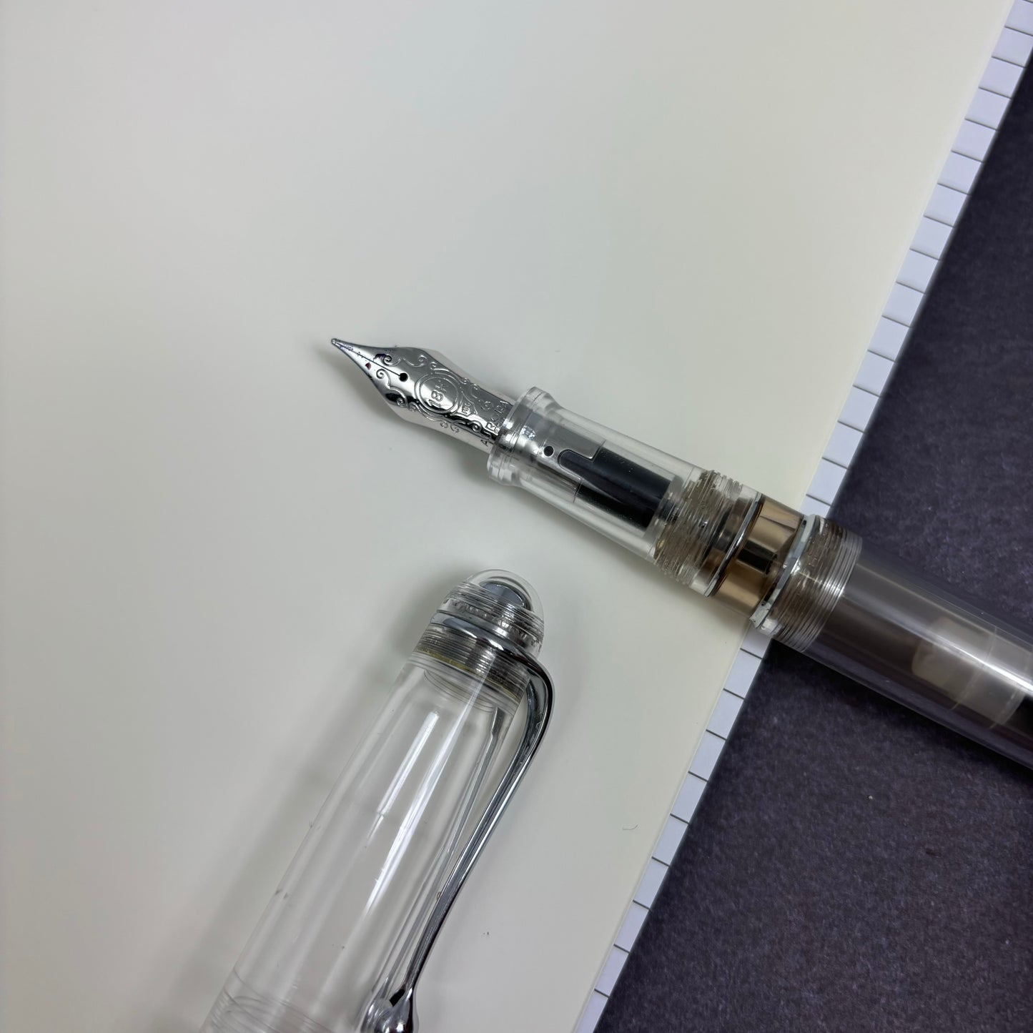 Pre-Owned Aurora 88 Fountain Pen Demo with Silver Trim Medium