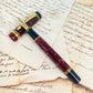 Pre-Owned Parker Duofold International Burgundy Marble Fountain Pen 18K M