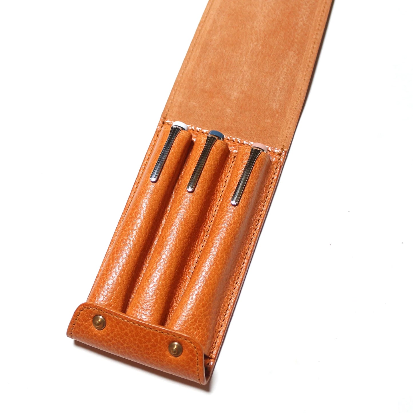 The Superior Labor Toscana Fountain Pen Case - Camel (Three Pens)
