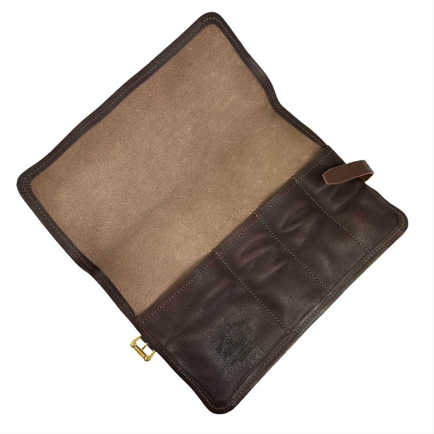 The Superior Labor Leather Roll Pen Case - Dark Brown