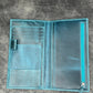 Galen Leather Wallet Insert for Traveler's Notebook Regular Size - Crazy Horse Ocean Blue