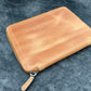 Galen Leather 10 Slots Zippered Pen Case with A5 Notebook Holder - Crazy Horse Honey Ochre