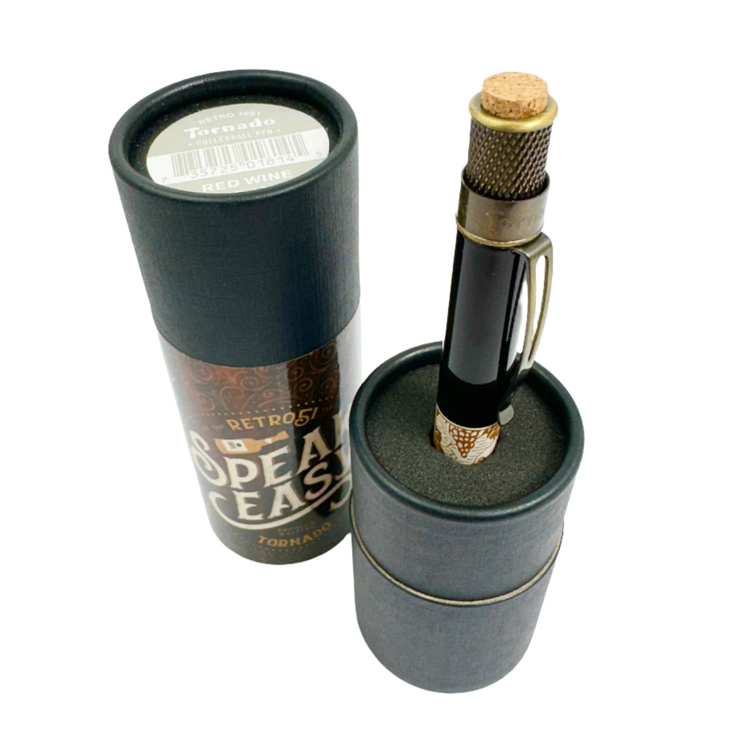 Retro 1951 Collection Tornado Rollerball - Red Wine (Speakeasy Series) - Open Tube