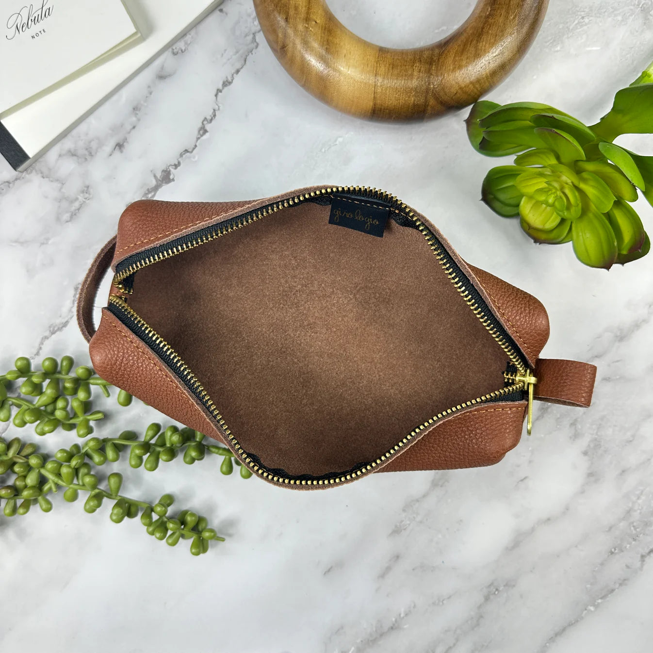 Girologio Pen Case  - Rustic Saddle (Zippered Leather)