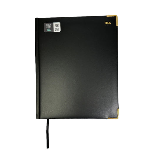 Letts of London 2025 Classic Quarto Vertical Week to View Planner with Appointments - Black