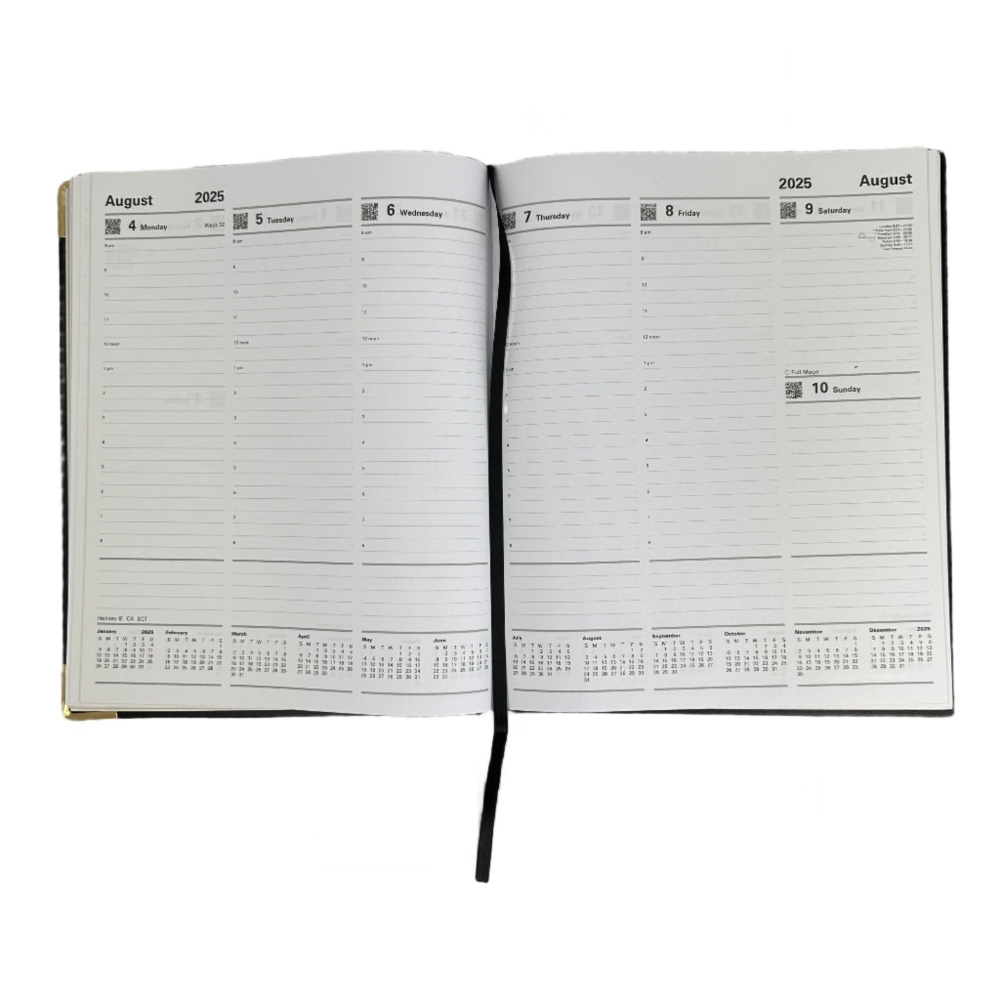 Letts of London 2025 Classic Quarto Vertical Week to View Planner with Appointments - Black