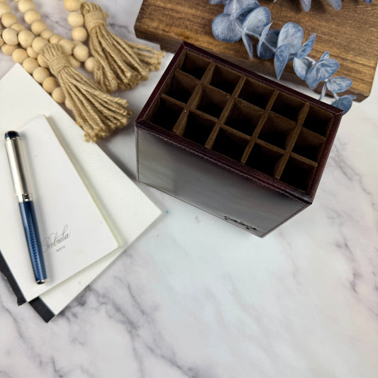 Girologio 15-Slot Leather Pen Suite - Oxblood