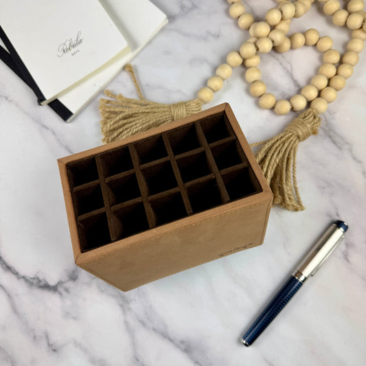 Girologio 15-Slot Leather Pen Suite - Saddle Tan