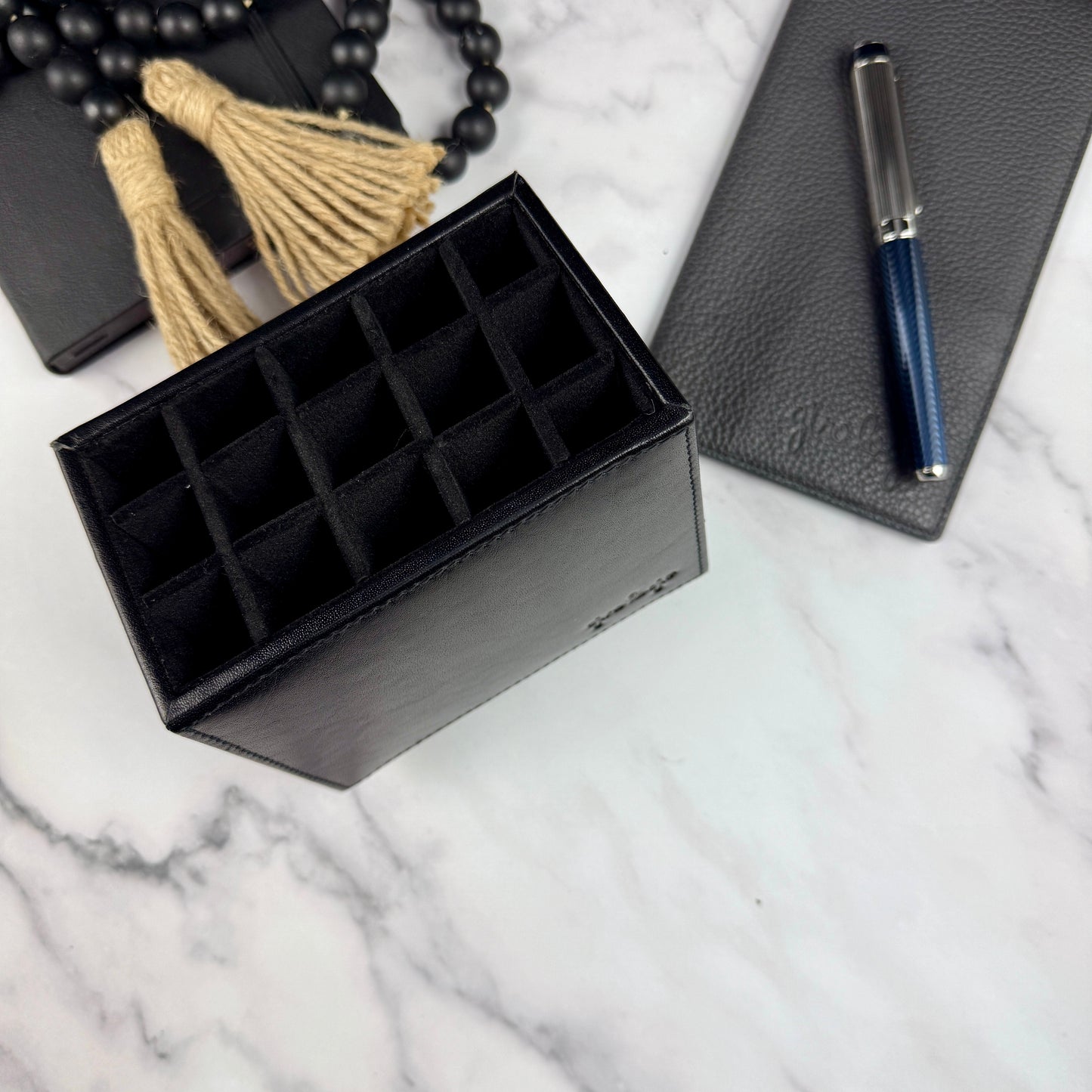 Girologio 15-Slot Leather Pen Suite - Black