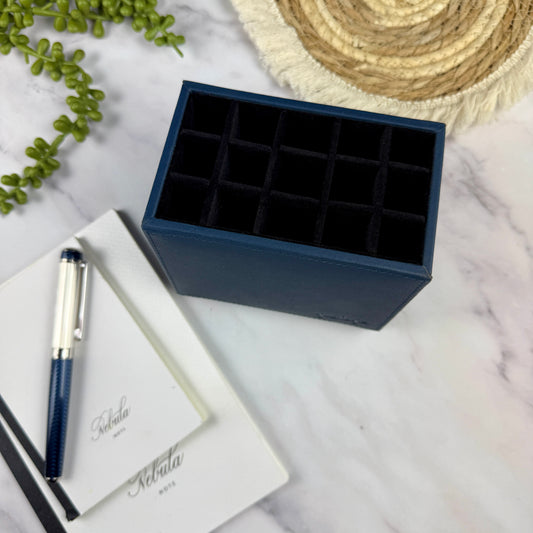 Girologio 15-Slot Leather Pen Suite - Royal Cobalt