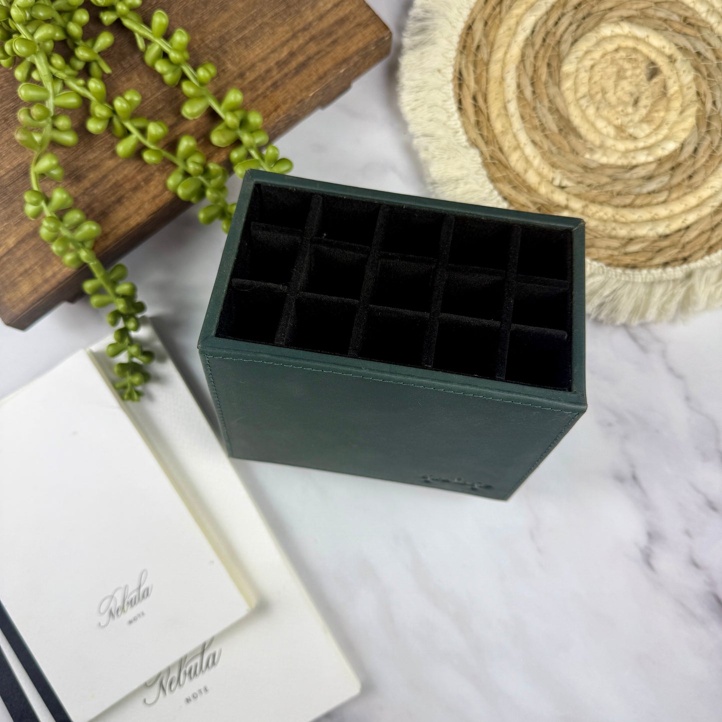 Girologio 15-Slot Leather Pen Suite - Pacific Green